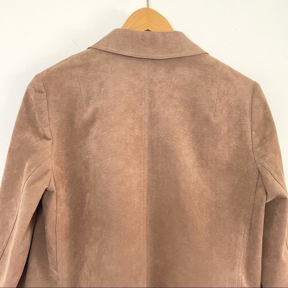 Vintage Abe Schrader Ultra Suede Peak Lapel Button Front Blazer Jacket Tan Small - Picture 5 of 16